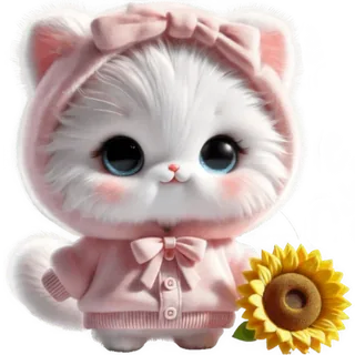 Pink Hoodie Kitten
