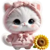 Pink Kitty Emoji Telegram Sticker #1 - Pink Kitty Emoji #1