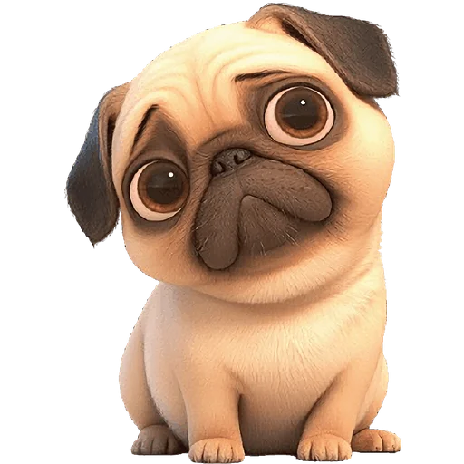 Pug Apricot Telegram Sticker #11 - Pug Apricot #11