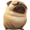 Pug Dog Super Cut Emoji Telegram Sticker #21 - Pug Dog Super Cut Emoji #21