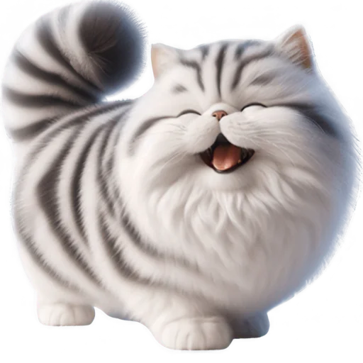 Cute Fluffy Cat Telegram Sticker #2 - Cute Fluffy Cat #2
