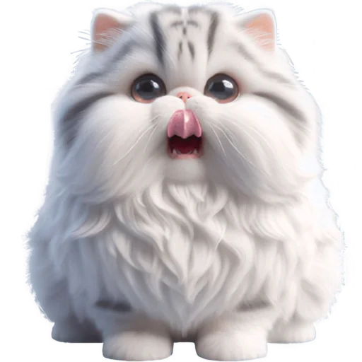 Cute Fluffy Cat Telegram Sticker #5 - Cute Fluffy Cat #5