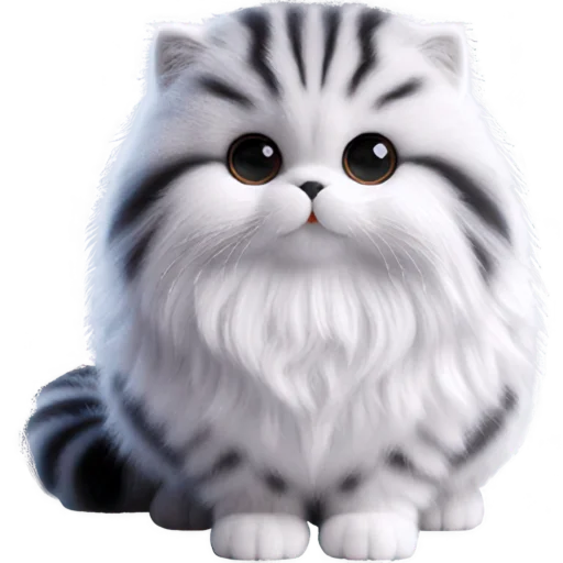 Cute Fluffy Cat Telegram Sticker #12 - Cute Fluffy Cat #12