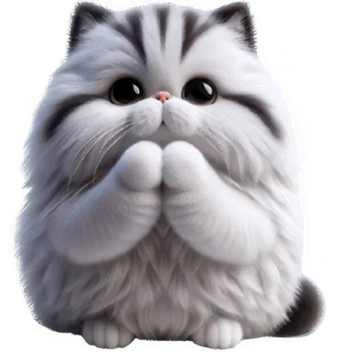 Cute Fluffy Cat Telegram Sticker #13 - Cute Fluffy Cat #13
