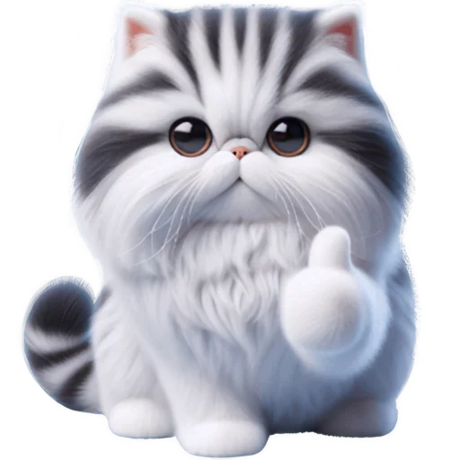 Cute Fluffy Cat Telegram Sticker #16 - Cute Fluffy Cat #16