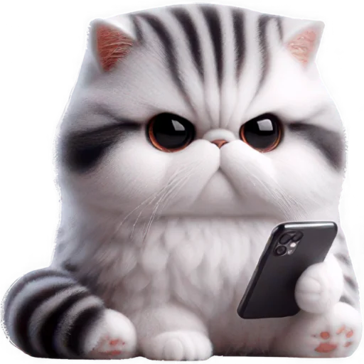 Cute Fluffy Cat Telegram Sticker #21 - Cute Fluffy Cat #21