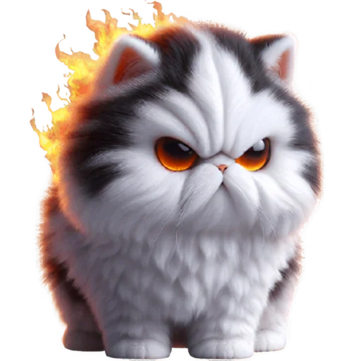Cute Fluffy Cat Telegram Sticker #23 - Cute Fluffy Cat #23