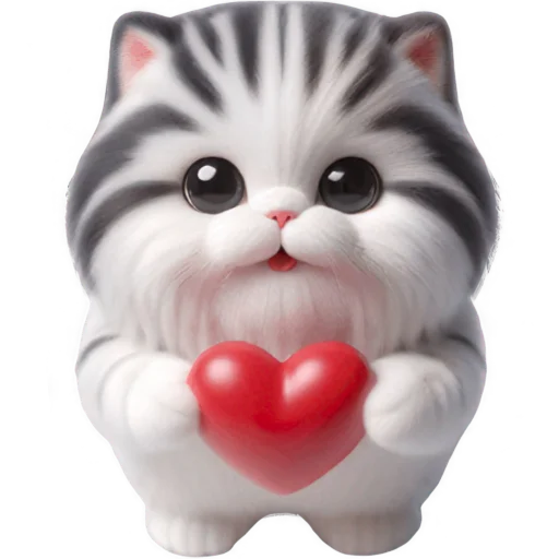 Cute Fluffy Cat Telegram Sticker #24 - Cute Fluffy Cat #24