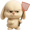 Cute Bunny Rabbit Emoji Telegram Sticker #18 - Cute Bunny Rabbit Emoji #18