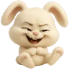 Cute Bunny Rabbit Emoji Telegram Sticker #21 - Cute Bunny Rabbit Emoji #21