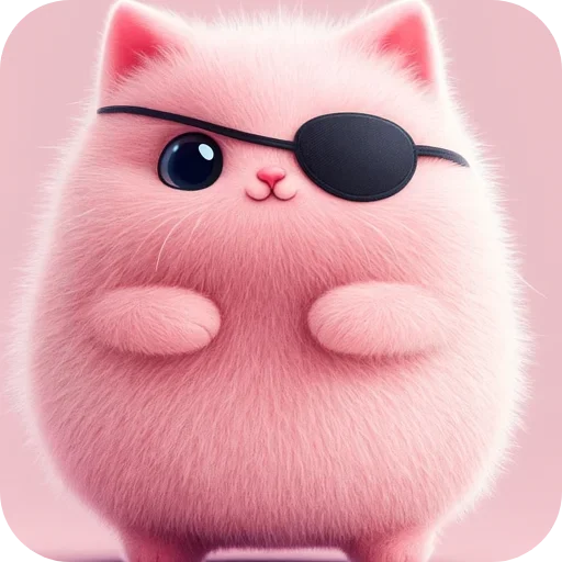 Pink Cat Telegram Sticker #5 - Pink Cat #5
