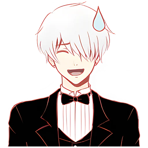 Silver Hair Boy Telegram Sticker #5 - Silver Hair Boy #5