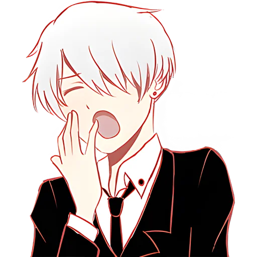 Silver Hair Boy Telegram Sticker #11 - Silver Hair Boy #11