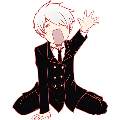Silver Hair Boy Telegram Sticker #13 - Silver Hair Boy #13
