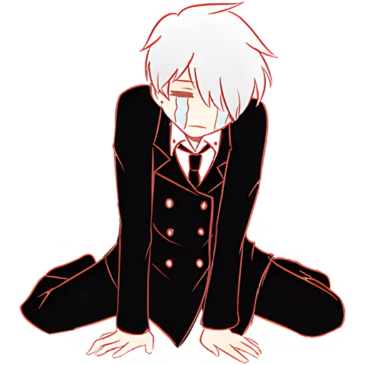 Silver Hair Boy Telegram Sticker #14 - Silver Hair Boy #14
