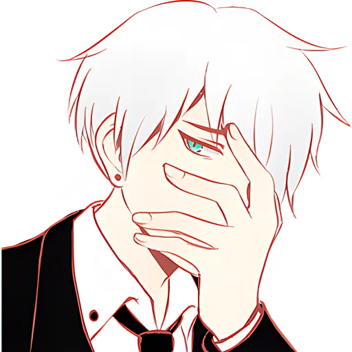 Silver Hair Boy Telegram Sticker #16 - Silver Hair Boy #16