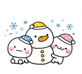 Snowman and Little Friends