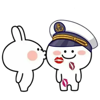 Captain Hat Character and Rabbit