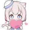 Summer Minineko Cat Girl Emoji Telegram Sticker #18 - Summer Minineko Cat Girl Emoji #18