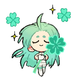 Lucky Clover Chibi Girl Daily Reactions