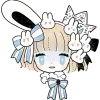 Cute Bunny Rabbit Emoji Telegram Sticker #9 - Cute Bunny Rabbit Emoji #9