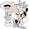 Cute Bunny Rabbit Emoji Telegram Sticker #10 - Cute Bunny Rabbit Emoji #10