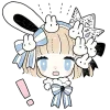 Cute Bunny Rabbit Emoji Telegram Sticker #15 - Cute Bunny Rabbit Emoji #15