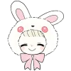Cute Bunny Rabbit Emoji Telegram Sticker #21 - Cute Bunny Rabbit Emoji #21