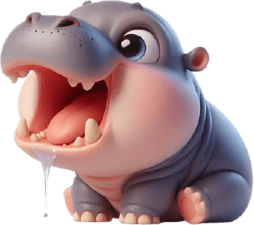 Baby Hippo Telegram Sticker #8 - Baby Hippo #8