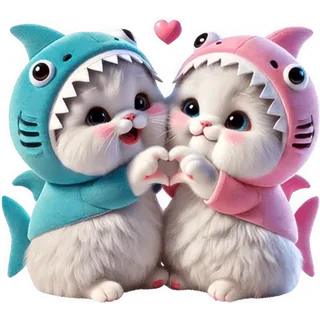 Couple Shark Cats