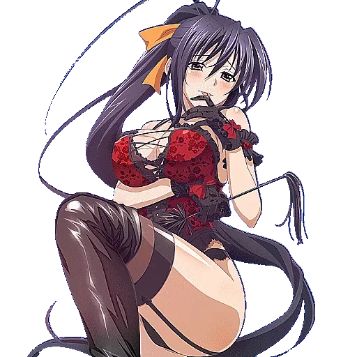 Akeno Himejima Anime Character Moods Stickers Telegram Sticker #3 - Akeno Himejima Anime Character Moods Stickers #3