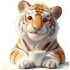 Very Cute Tiger Emoji Telegram Sticker #19 - Very Cute Tiger Emoji #19