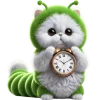 White Cat Green Tea Worm Emoji Telegram Sticker #12 - White Cat Green Tea Worm Emoji #12