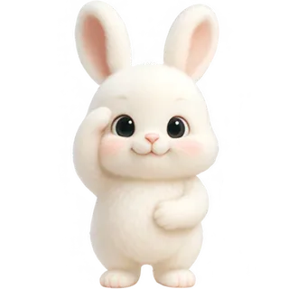Fluffy White Bunny
