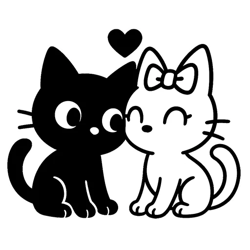 Black and White Cat Couple