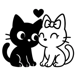 Black and White Cat Couple