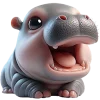 Baby hippo nyasticks by moi stiki bot Emoji