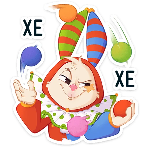 Baster the Jester Bunny Reactions Telegram Sticker #13 - Baster #13