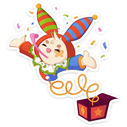 Baster the Jester Bunny Reactions Telegram Sticker #21 - Baster #21