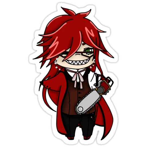 Grell - Black Butler Stickers Telegram Sticker #25 - Grell - Black Butler Stickers #25
