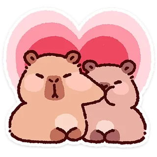 Loving Capybara Couple