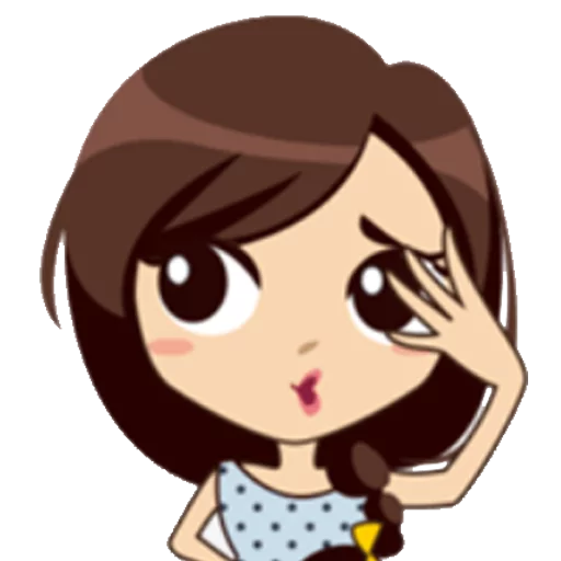 Cute Chibi Girl Daily Moods & Expressions Stickers Telegram Sticker #1 - Cute Chibi Girl Daily Moods & Expressions Stickers #1