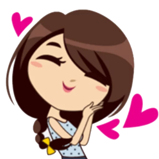 Cute Chibi Girl Daily Moods & Expressions Stickers Telegram Sticker #2 - Cute Chibi Girl Daily Moods & Expressions Stickers #2