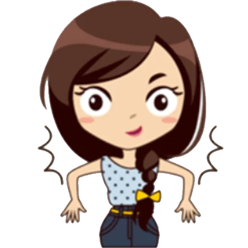 Cute Chibi Girl Daily Moods & Expressions Stickers Telegram Sticker #7 - Cute Chibi Girl Daily Moods & Expressions Stickers #7