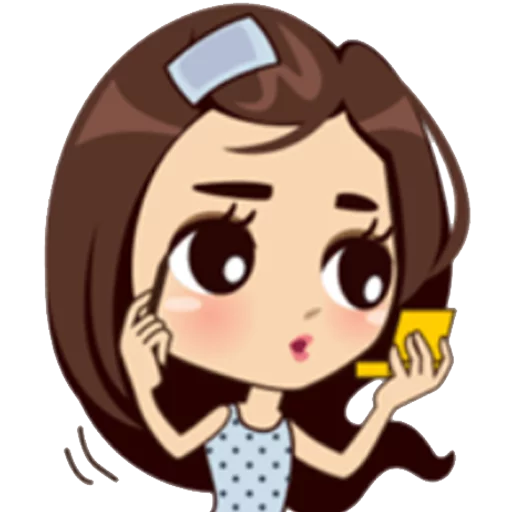 Cute Chibi Girl Daily Moods & Expressions Stickers Telegram Sticker #10 - Cute Chibi Girl Daily Moods & Expressions Stickers #10