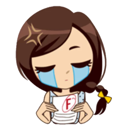 Cute Chibi Girl Daily Moods & Expressions Stickers Telegram Sticker #11 - Cute Chibi Girl Daily Moods & Expressions Stickers #11