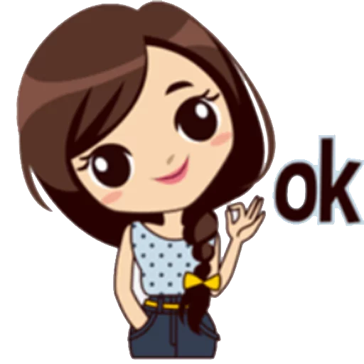 Cute Chibi Girl Daily Moods & Expressions Stickers Telegram Sticker #12 - Cute Chibi Girl Daily Moods & Expressions Stickers #12