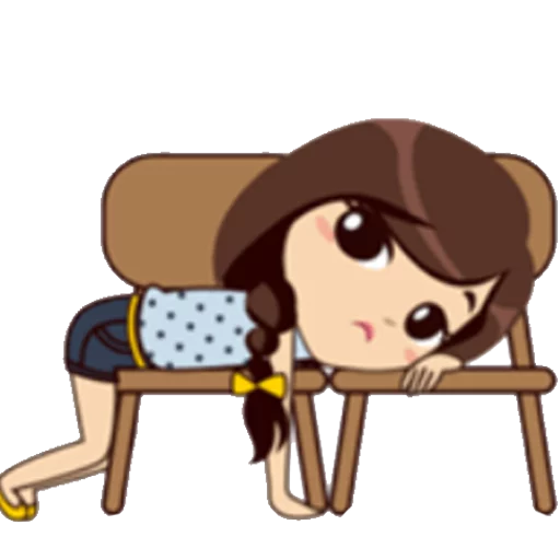 Cute Chibi Girl Daily Moods & Expressions Stickers Telegram Sticker #13 - Cute Chibi Girl Daily Moods & Expressions Stickers #13