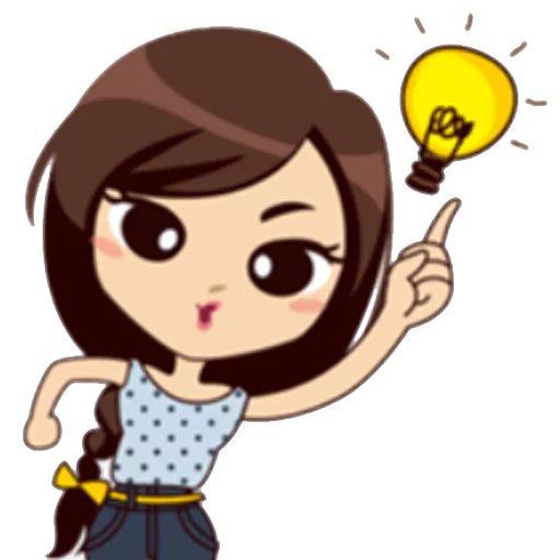 Cute Chibi Girl Daily Moods & Expressions Stickers Telegram Sticker #14 - Cute Chibi Girl Daily Moods & Expressions Stickers #14