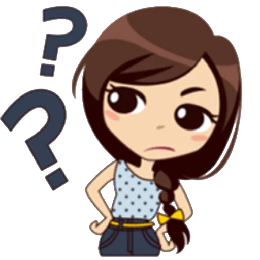Cute Chibi Girl Daily Moods & Expressions Stickers Telegram Sticker #15 - Cute Chibi Girl Daily Moods & Expressions Stickers #15